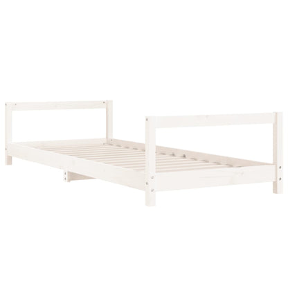 White Solid Pine Kids Bed Frame 90x190 cm - Durable & Stylish