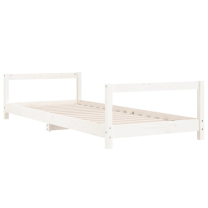 White Solid Pine Kids Bed Frame 90x190 cm - Durable & Stylish