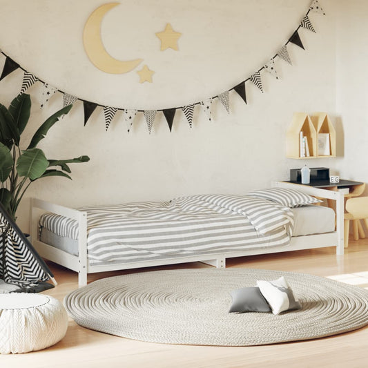 White Solid Pine Kids Bed Frame 90x190 cm - Durable & Stylish
