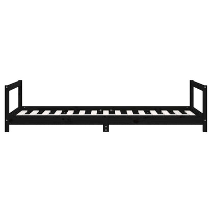 Solid Pine Kids Bed Frame - Black 90x190 cm Durable Design