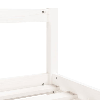 White Solid Pine Kids Bed Frame with Drawers 80x200 cm