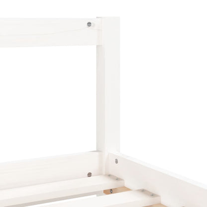 White Solid Pine Kids Bed Frame with Drawers, 90x190 cm