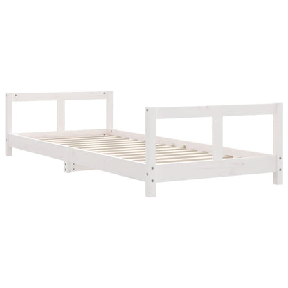 Solid Pine Kids Bed Frame, White, 80x200 cm - Durable & Stylish