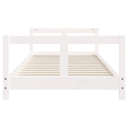 Solid Pine Kids Bed Frame, White, 80x200 cm - Durable & Stylish