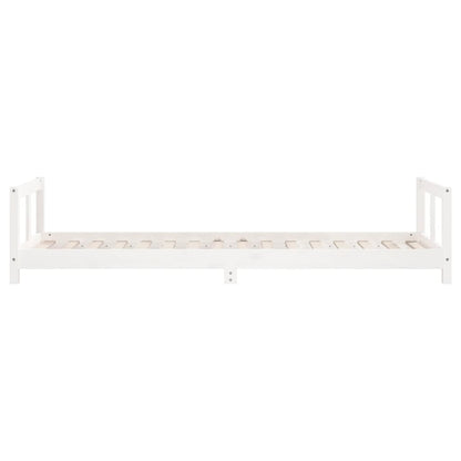 Solid Pine Kids Bed Frame, White, 80x200 cm - Durable & Stylish