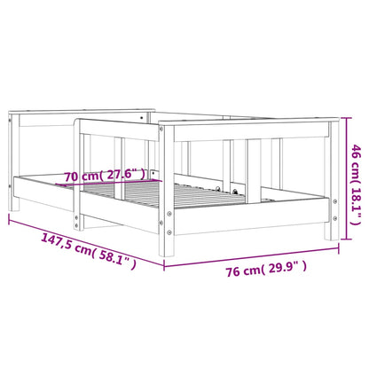 Solid Pine Kids Bed Frame 70x140 cm - Durable & Stylish