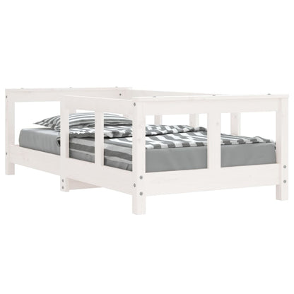 Solid Pine Kids Bed Frame 70x140 cm - White Finish