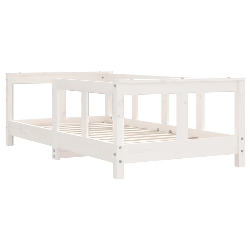 Solid Pine Kids Bed Frame 70x140 cm - White Finish