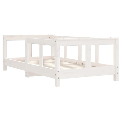 Solid Pine Kids Bed Frame 70x140 cm - White Finish