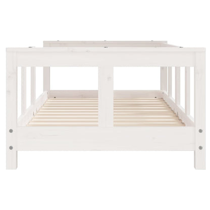 Solid Pine Kids Bed Frame 70x140 cm - White Finish