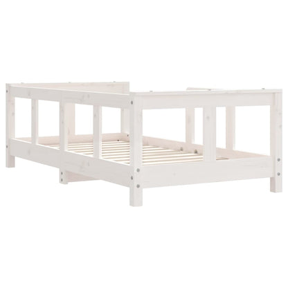 Solid Pine Kids Bed Frame 70x140 cm - White Finish