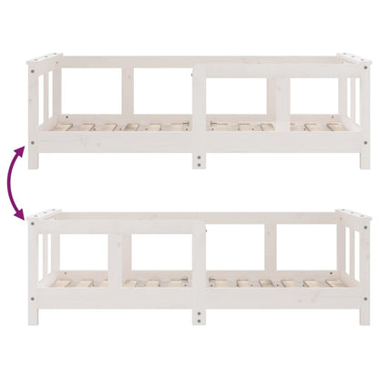 Solid Pine Kids Bed Frame 70x140 cm - White Finish