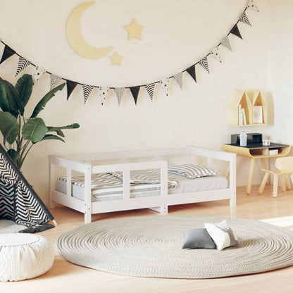 Solid Pine Kids Bed Frame 70x140 cm - White Finish