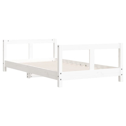 Solid Pine Kids Bed Frame - White 80x160 cm