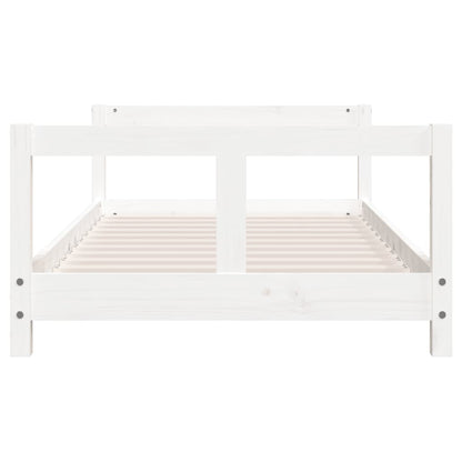 Solid Pine Kids Bed Frame - White 80x160 cm