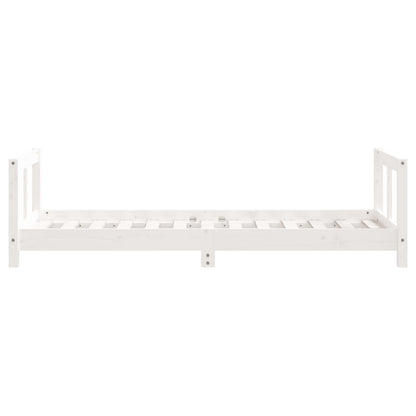Solid Pine Kids Bed Frame - White 80x160 cm