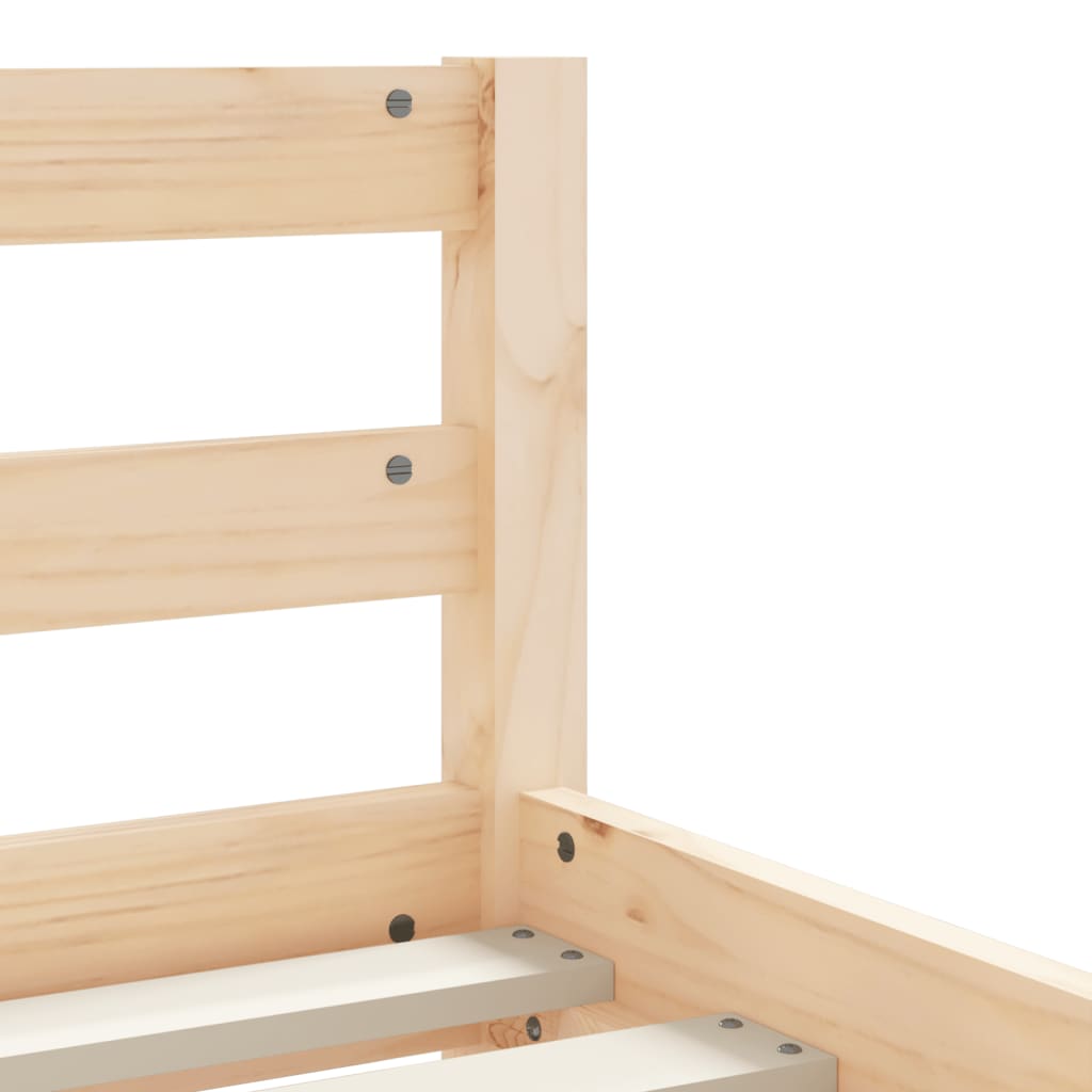 Solid Pine Kids Bed Frame with Drawers 90x190 cm - Natural Wood