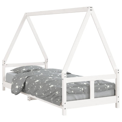 Solid Pine Kids Bed Frame in White - 80x200 cm