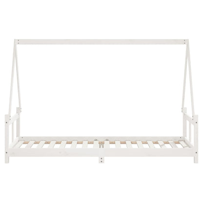 Solid Pine Kids Bed Frame in White - 80x200 cm