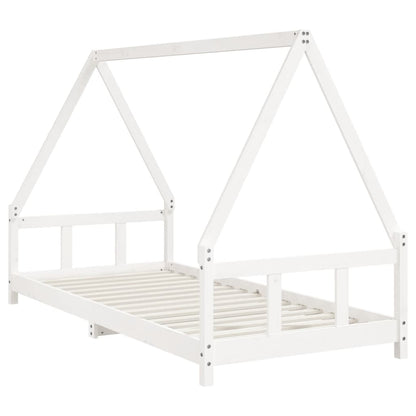 White Solid Pine Kids Bed Frame 90x200 cm - Durable & Stylish