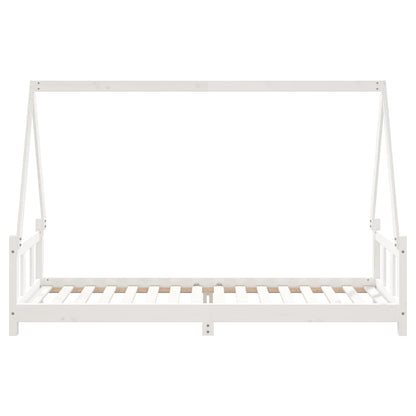 White Solid Pine Kids Bed Frame 90x200 cm - Durable & Stylish