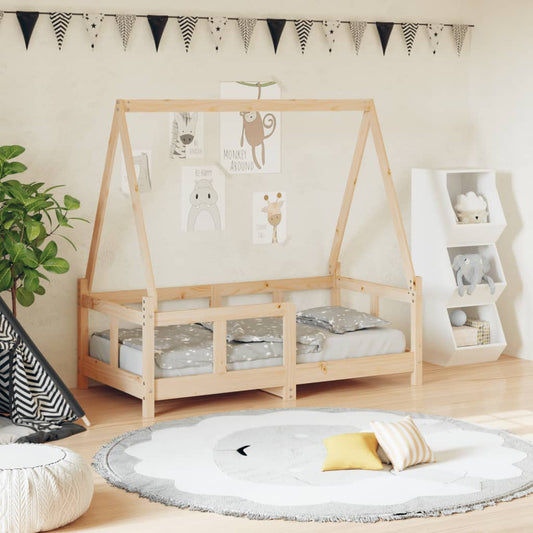 Solid Pine Kids Bed Frame, 70x140 cm – Durable & Stylish