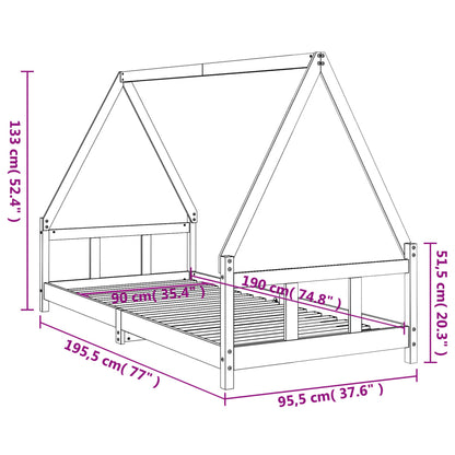 Solid Pine Kids Bed Frame 90x190 cm - Durable & Stylish