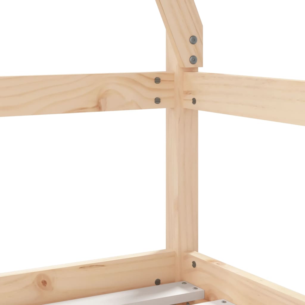 Solid Pine Kids Bed Frame with Drawers 70x140 cm - Natural Wood
