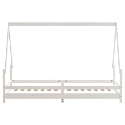 White Solid Pine Kids Bed Frame 90x200 cm - Durable & Stylish