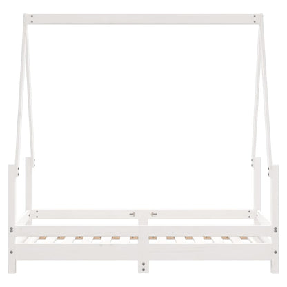 White Solid Pine Kids Bed Frame, 70x140 cm - Durable & Stylish
