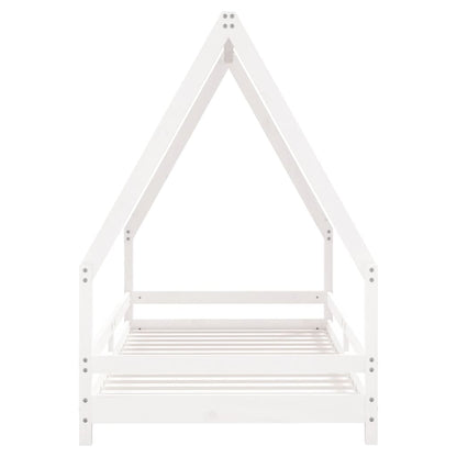 Solid Pine Kids Bed Frame - White 90x190 cm
