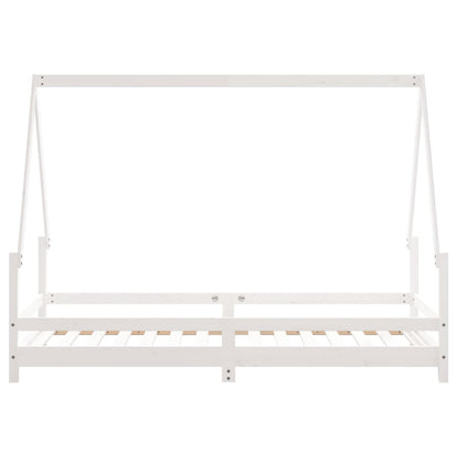 Solid Pine Kids Bed Frame - White 90x190 cm