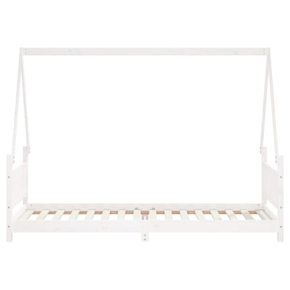 Solid Pine Kids Bed Frame, White, 80x200 cm