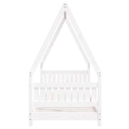 Solid Pine Kids Bed Frame, White, 80x200 cm