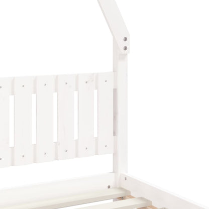 Solid Pine Kids Bed Frame, White, 80x200 cm