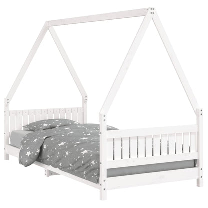 White Solid Pine Kids Bed Frame 90x200 cm - Durable & Stylish