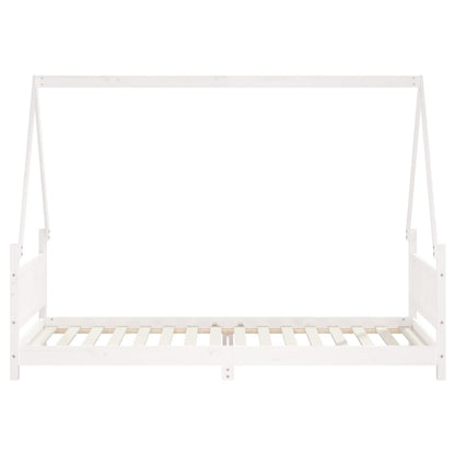 White Solid Pine Kids Bed Frame 90x200 cm - Durable & Stylish