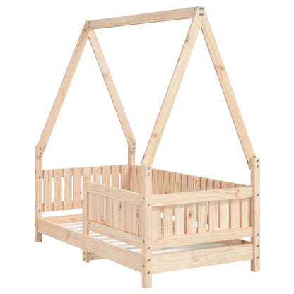 Solid Pine Kids Bed Frame 70x140 cm - Natural Wood Finish