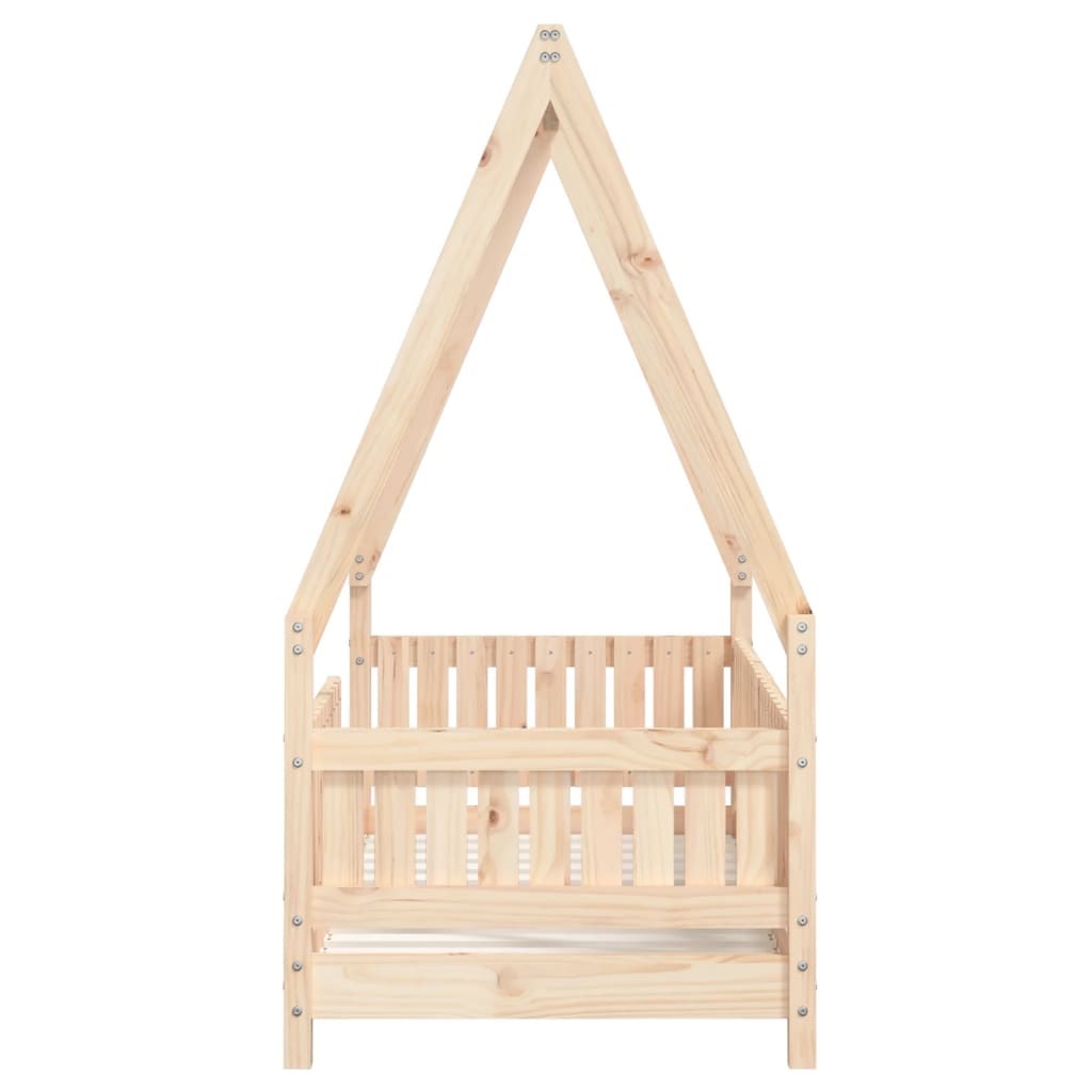 Solid Pine Kids Bed Frame 70x140 cm - Natural Wood Finish