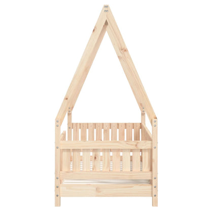 Solid Pine Kids Bed Frame 70x140 cm - Natural Wood Finish