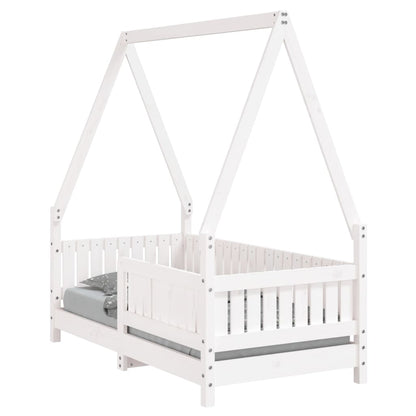 White Solid Pine Kids Bed Frame 70x140 cm - Durable & Stylish