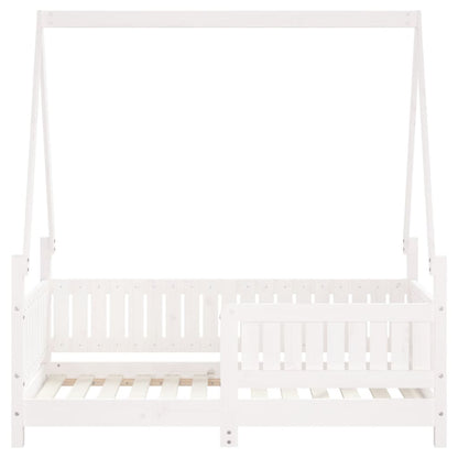White Solid Pine Kids Bed Frame 70x140 cm - Durable & Stylish