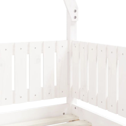 White Solid Pine Kids Bed Frame 70x140 cm - Durable & Stylish