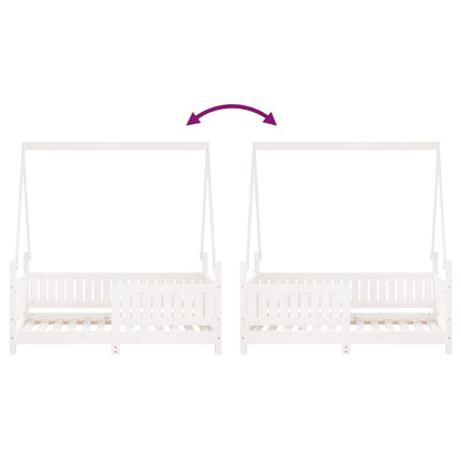 White Solid Pine Kids Bed Frame 70x140 cm - Durable & Stylish