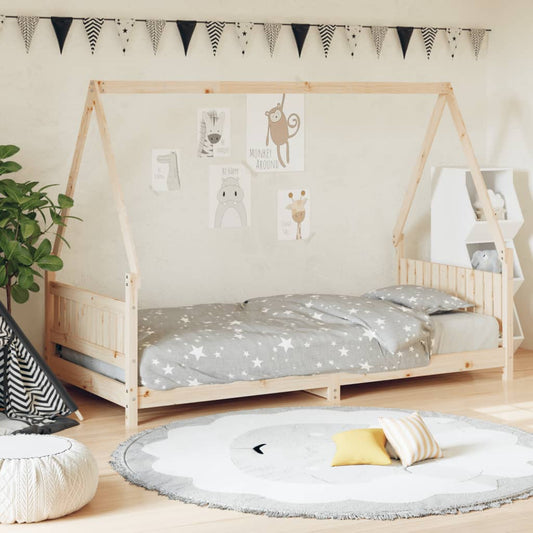 Solid Pine Wood Kids Bed Frame, 90x190 cm - Durable & Stylish