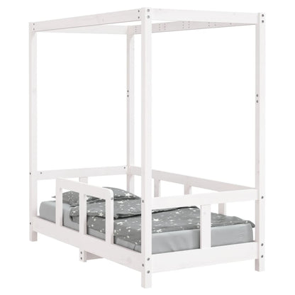 Solid Pine Kids Bed Frame, White 70x140 cm - Charming & Durable