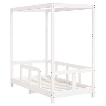 Solid Pine Kids Bed Frame, White 70x140 cm - Charming & Durable