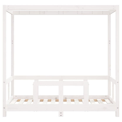 Solid Pine Kids Bed Frame, White 70x140 cm - Charming & Durable