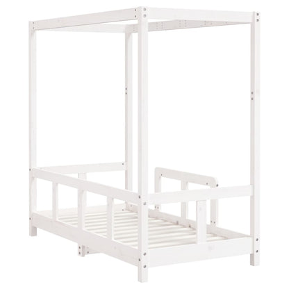 Solid Pine Kids Bed Frame, White 70x140 cm - Charming & Durable