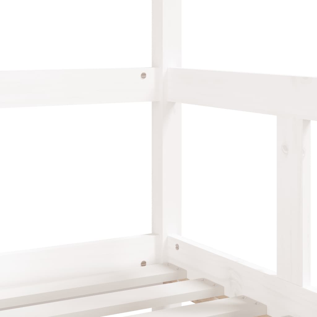 Solid Pine Kids Bed Frame, White 70x140 cm - Charming & Durable